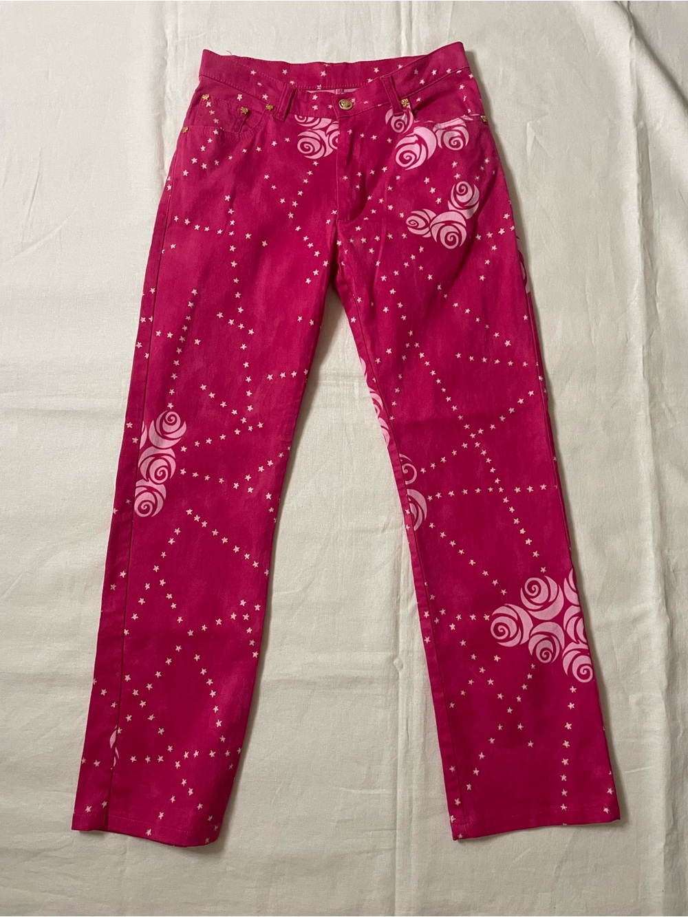 MCM Pink Star Print The Golden Jeans